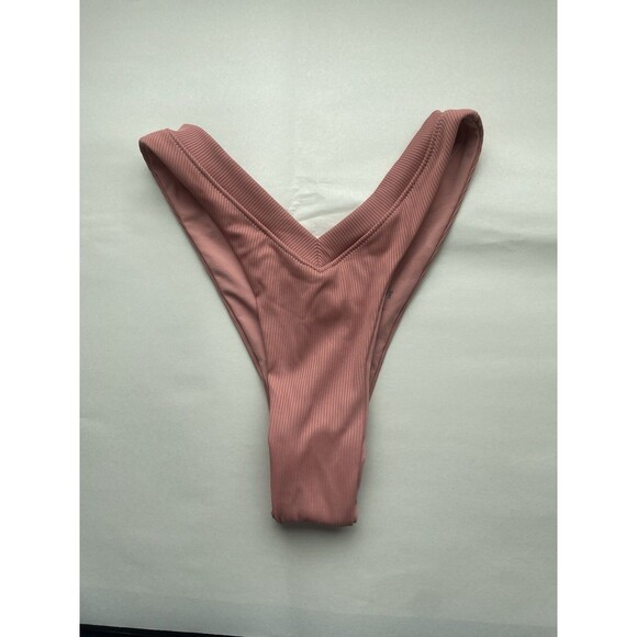 Oneone Jesse Thong Bikini Swim Bottom Womens Size S Mauve Ribbed NWT Beach - Picture 1 of 4